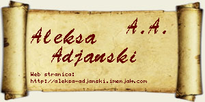 Aleksa Ađanski vizit kartica
